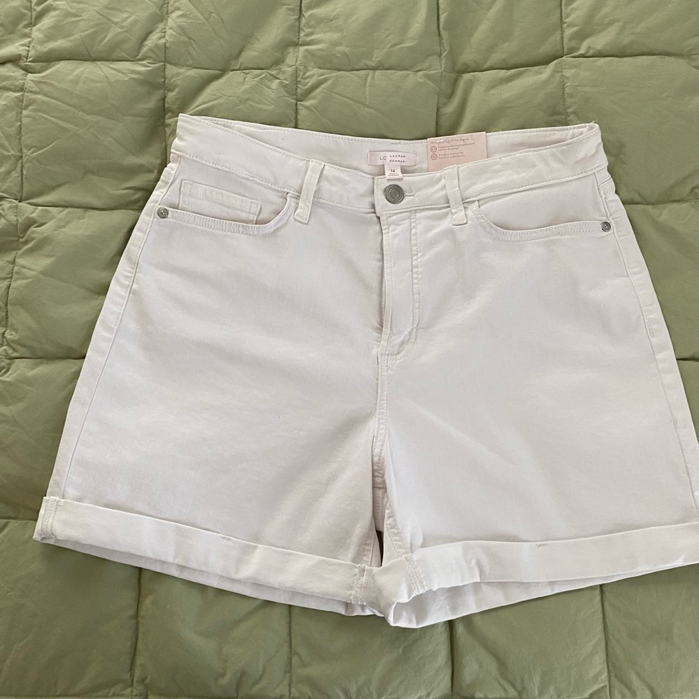 LC Lauren Conrad White Jean Shorts size 14
